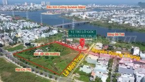 góc biệt thự 2 mặt tiền 413,2m2 nguyễn quang chung & lê minh trung, sát sông đô toả, hoà xuân