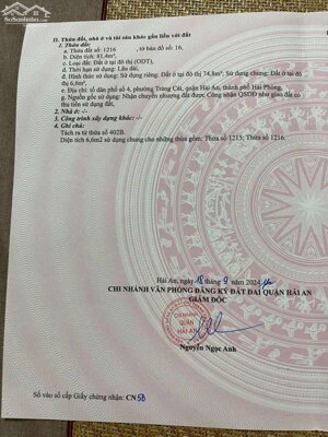 Bán đất mặt đường vòng Nhà Mạc – Tràng Cát cách dự án Vin 100m dt 74,8m2 đường nhựa rộng oto đỗ cửa.
