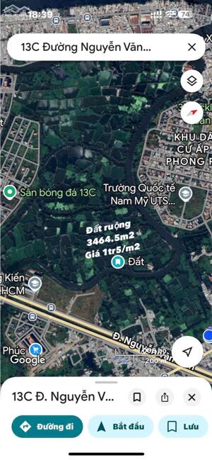 Bán đất ruộng HCM view sông HCM phù hợp đầu tư lâu dài - gần khu dân có tiềm năng tương lai