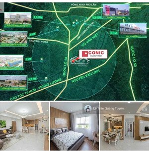 cho thuê cc conic boulevard, 6 triệu, 85m2, 2pn, 2wc, view đẹp đi về tt tphcm chỉ 20 phút