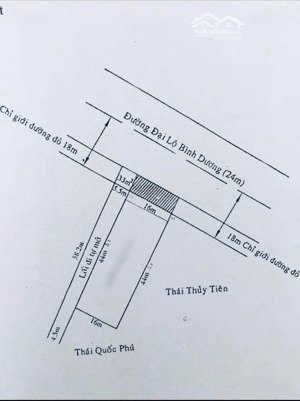 mt quốc lộ 13 phường thủ dầu một - hcm. ngay ngã 4 địa chất. góc 2 mt không trừ cgxd. dt: 16 x 4m