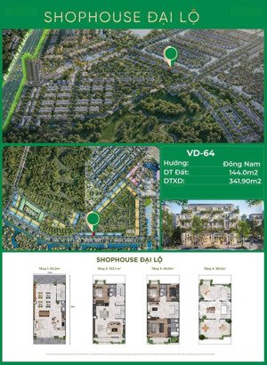 căn shophouse mặt đường vịnh đảo rộng 24,5m dự án ecopark vinh