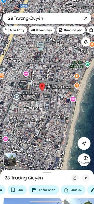 bán lô đất đường trương định, cách biển mân thái bước chân