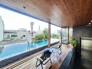 hồ bơi tại gia - cho thuê studio ban công 35m2 - full nt - ngay đh hồng bàng