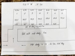 bán 7 lô đất tại lê xá, tú sơn, kiến thuỵ, hải phòng. mặt đường 4m. diện tích: 70 - 93 m2
