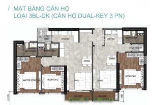 infiniti keppel q7 căn 3pn 3wc diện tích lớn 140m2, view hồ bơi, thiết kế dual key. giá chỉ 10.5tỷ