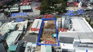 cho thuê nhà xưởng mặt tiền quốc lộ 13 - sát vạn phúc city - 1500m2 đất (nhà xưởng 500m2)