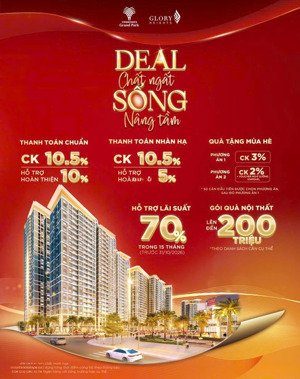 giảm sốc 23.5% căn hộ 2pn+ glory heights, giá rẻ chỉ 3.6 tỷ. tt giãn 180 ngày, tặng nội thất 150tr