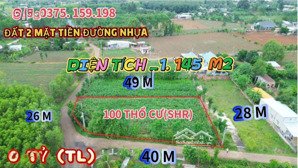 siêu hot ! đất 2 mặt tiền đường có 100 thổ cư giá chỉ 3 tỷ (thương lượng) ngại gì không mua