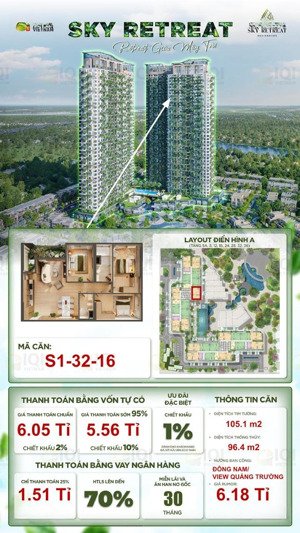 siêu phẩm s1.32.16 - 3pn layout vuông vức trung tâm view quảng trường