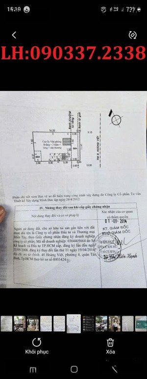 tòa nhà vp cao cấp 2 hầm 10 tầng khu hoàng việt út tịch, tb, giá 157,8 tỷ tl