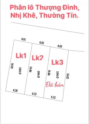 đất 104m2.mt:6m.ô tô vào tận đất.ngõ thông tại thượng đình,nhị khê. đầu tư f0 lh:0979837292