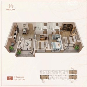 đầu tư căn góc 3pn mascity 102m chỉ từ 1,4 tỷ | view ngã 6 trung tâm tp bắc ninh | hỗ trợ vay 70%