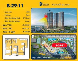 độc quyền căn 2 phòng ngủ diện tích 67m2 giá 4.911 tỷ dự án masteri rivera danang