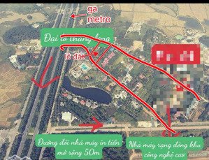 74m chân gametro, sát đại lô thăng long, xung quang quan chức,biệt thự,làng đại học, kcnc ngay cạnh