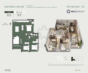 căn 3pn 2wc view sông hồng, cầu nhật tân - lumière prime hills - vinhomes cổ loa. lh: 