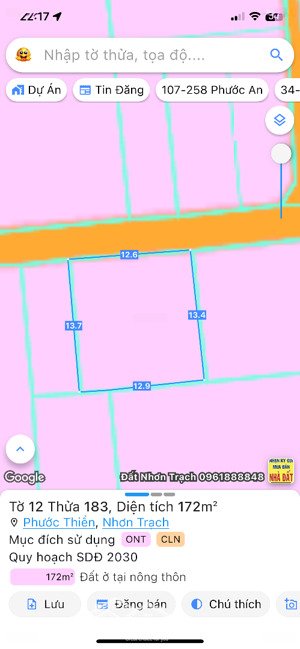 bán gấp lô đất nhơn trạch cách vòng xoay bến cam 200m