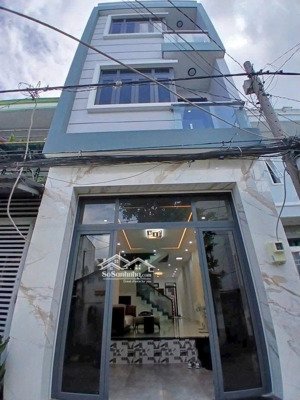bán nhà mặt tiền thiết kế 1 trệt 1 lửng 2 lầu - đã có sổ - dọn vô ở ngay