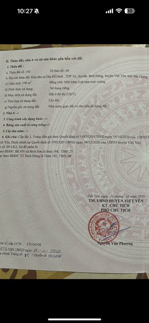 bán đất nền dự án tại tdp tự, bích động, việt yên, bắc g, giá cực chất 3,3 tỷ, 108m2