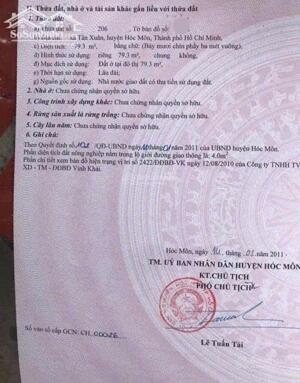 Ra nhanh căn nhà 79m2 ở Tân Xuân, Hóc Môn đã có sổ hồng riêng, ngã giá 820triệu bao phí thuế