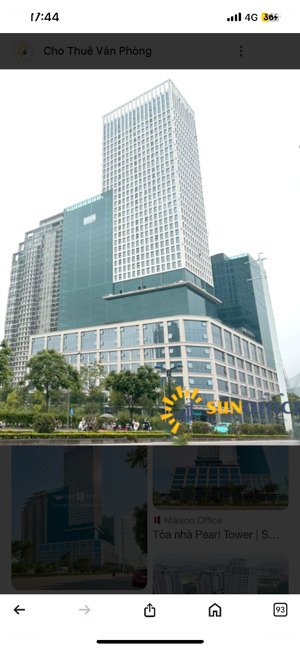 bql cho thuê văn phòng toà pearl tower phố châu văn liêm- dt 100,200,350,500,1000,2000m . giá 15$