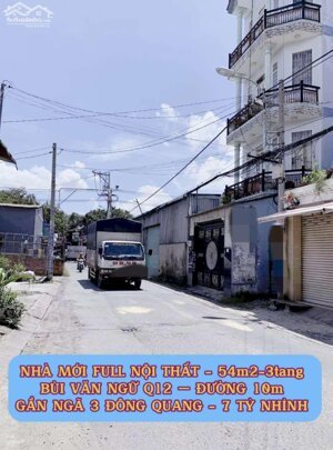 Nhà mới full nt 54m2-5tang Bùi Văn Ngữ Q12, đường 10m ,gần Ngã 3 Đông Quang, 7 tỷ nhỉnh 0932030061