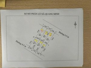 chính chủ gửi bán 61m2 full thổ cư đường rộng 6.5m tại tổ 9, quang minh, mê linh, hà nội