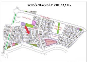 bán 2 lô đất cực đẹp khu 25,2ha góc khe thoáng phù hơp làm văn phòng, chdv dt 110m mt 9,5m giá đt