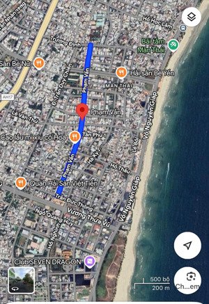 bán lô đất biển đường 7m5 phạm vấn, gần bãi biển mân - đường 7m5 vỉa hè 3m