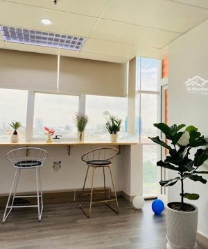 văn phòng cho thuê đã setup sẵn bàn ghế cho 60 nhân sự làm việc giá chỉ ~40 triệu/tháng