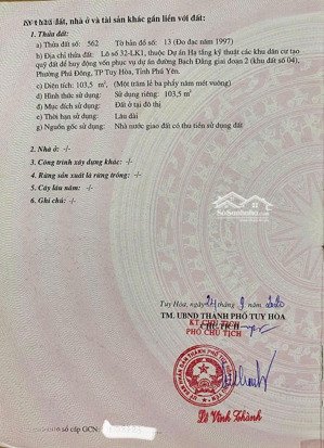 chính chủ bán đấu giá (5x20,7m) đất mặt đường phan trọng đường, phú đông, tuy hòa, phú yên