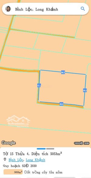 #vườn tp long khánh tại phường bình lộc,đồng nai, 5,558 tỷ, 5053 m2