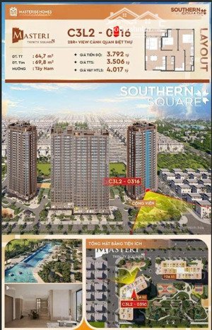 căn hộ hạng sang 2pn masterise homes - mỗi quý đóng 372 triệu đến quý 1/2027