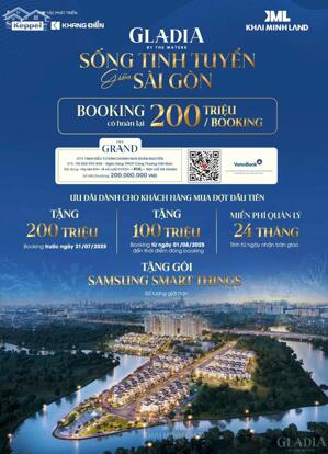 Em nhận booking dự án Gladia Khang Điền nhận ưu đãi 200 triệu/ khách hàng chọn mua