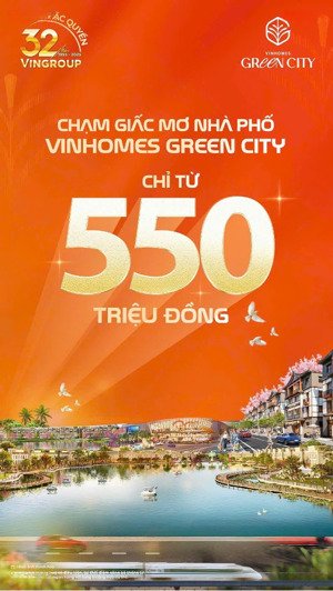 đất nền giãn xây tại vinhome green city, chỉ thanh toán 15% ~ 500 triệu, ngân hàng giải ngân 85%
