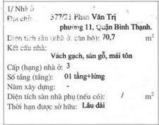 Nhà 2 tầng 4.5x13m 377/21 Phan Văn Trị 5.6 tỷ