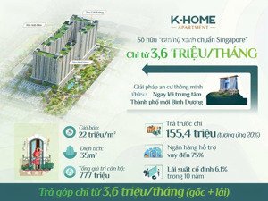 bán căn hộ chung cư noxh k home new city, chỉ 778tr có nội thất đầy đủ, phường bình dương, hcm