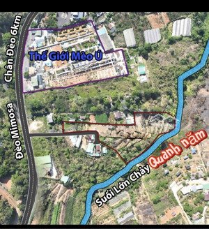 hiếm hoi lô đất 5.800m2 ngay p10, mimosa dalat view đẹp tuyệt vời, suối bao quanh, nước quanh năm!