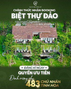 biệt thự đảo vị trí đầu ngón tay , ôm trọn view sông, diện tích mặt nước lớn, nở hậu , số lượng ít