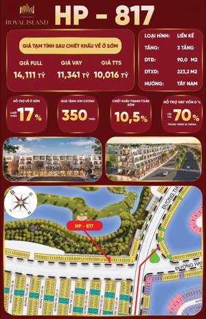 shop house mặt đường hạnh phúc rộng 51m giá chỉ 10 tỷ dự án vinhomes royal island
