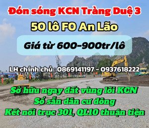 50 lô fo bìa hồng sẵn sổ giá từ 600triệu vị trí siêu đẹp cách uỷ ban trường học 300 mét kcn lớn 1km