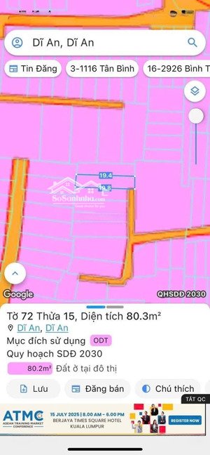 1 trệt 1 l - gần ủy ban - dt 80m - 4,2 *19,4 - ngay thống nhất- p. dĩ an, cách đuong lớn 200m