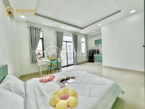 chdv studio ban công dt 45m2_full nội thất tone màu xanh tươi mát_khu vực yên tĩnh, thoáng mát