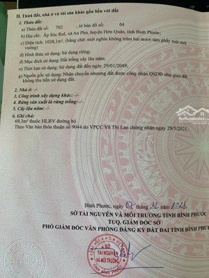 bán đất an phú, hớn quản, bình phước, giá ưu đãi 300 triệu, diện tích 1000 m2