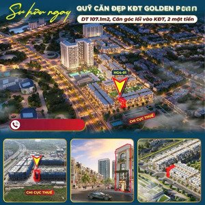 bán căn góc 2 mặt tiền dự án golden point vị trí vàng đối diện cc thuế