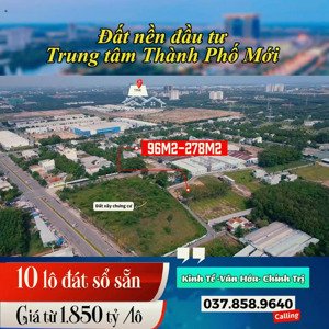 sẵn 10 lô đất có sổ sẵn , cách mặt đường võ nguyên giáp, chợ dân sinh chỉ 50m, gần ngã ba phú hòa