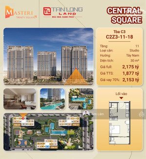 mở bán căn studio tòa s3 chung cư trinity square - tầng 16