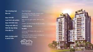 hue heritage - tổ hợp căn hộ đẳng cấp - vị trí kim cương - view sông tràng tiền - cực hot !!!