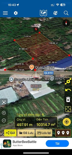 bán đất mặt tiền đường quốc lộ 61c đoạn gần cầu ba láng 2(vành đai phía tây) chợ đầu mối nông sản
