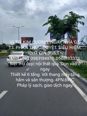 vị trí kim cương. ngay nhà ga t3. phan thúc duyệt. siêu hiếm. 10x17. giá 50.5 tỷ.